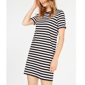 MICHAEL KORS Womens White Striped Shirt Dress